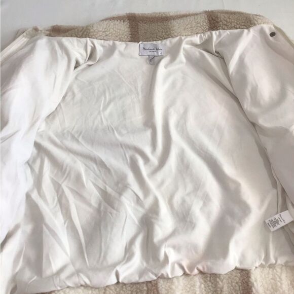 Michael Stars Sherpa Jacket Rose Plaid Teddy Jacket Size Large - Picture 12 of 16